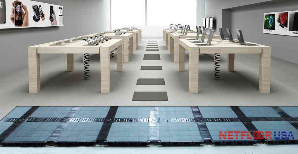 Netfloor USA Access Flooring - Cable Management Floor in a Retail Store