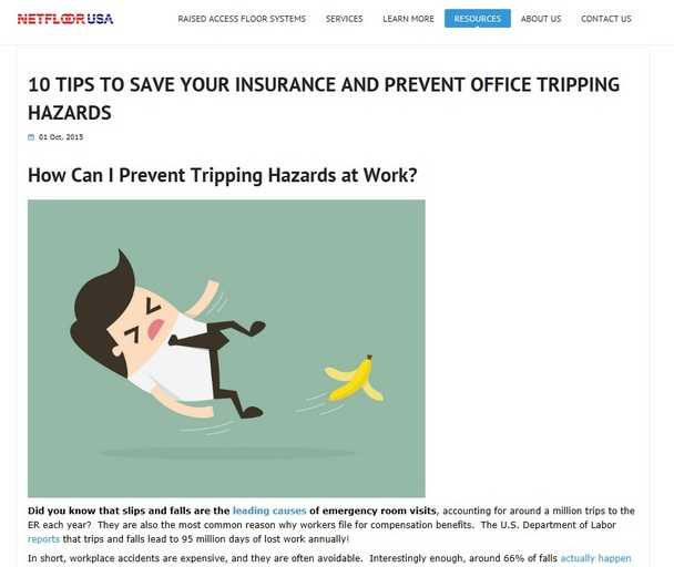 Netfloor USA Screenshot of Office Tripping Hazard