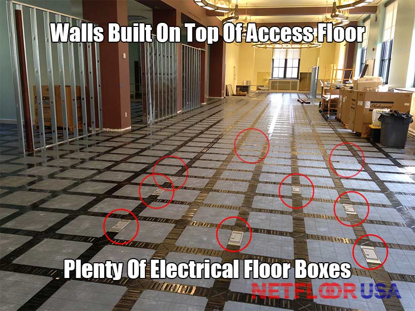 Walls Built on Top of Raised Access Floor - Netfloor USA